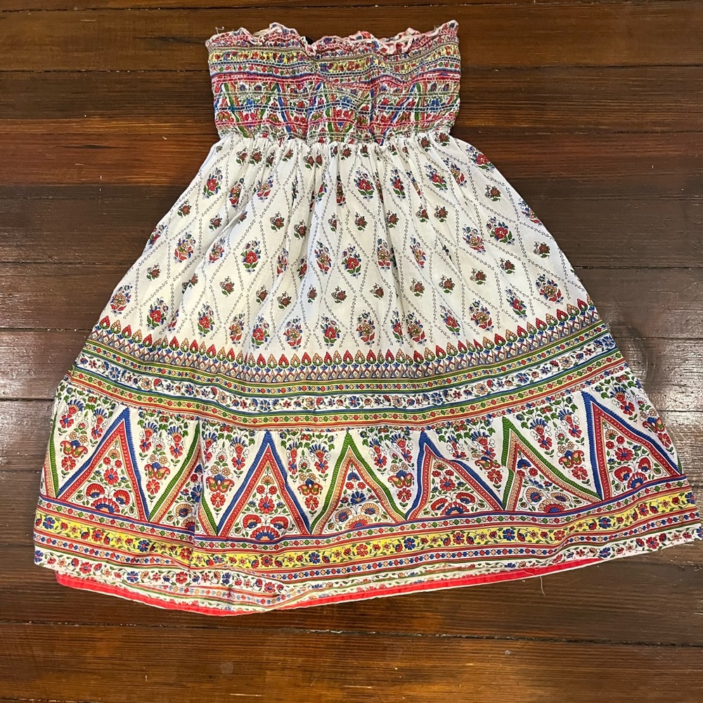 Colorful Patterned strapless mini dress - Picture 2 of 3